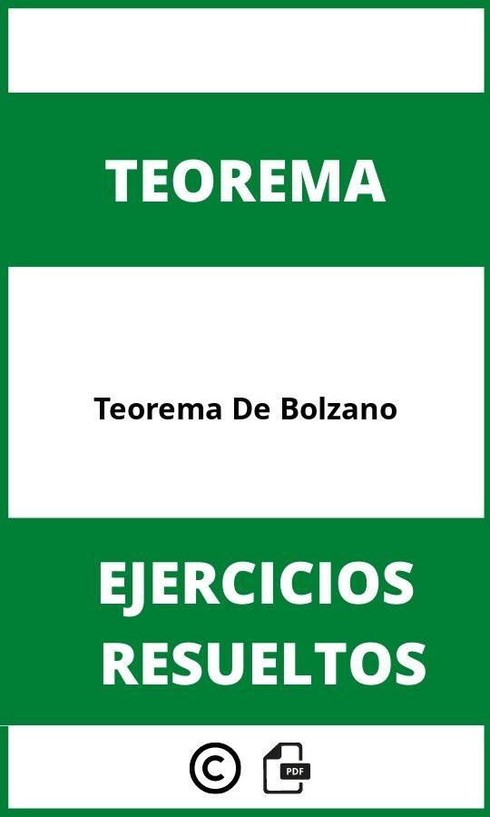 Ejercicios Resueltos Teorema De Bolzano Pdf