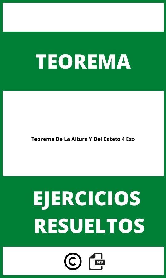 Ejercicios Resueltos Teorema De La Altura Y Del Cateto 4O Eso Pdf