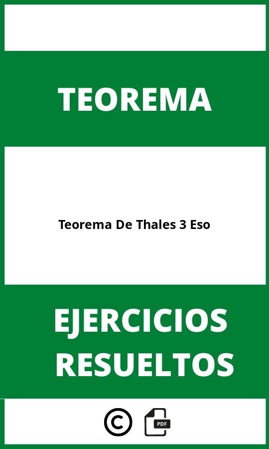 Teorema De Thales Ejercicios Resueltos 3 Eso Pdf