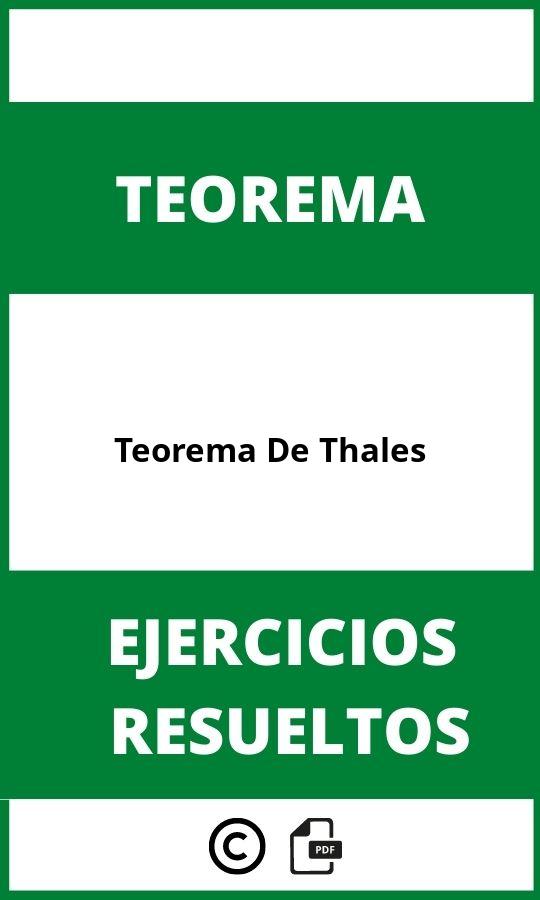 Ejercicios Resueltos Del Teorema De Thales Pdf